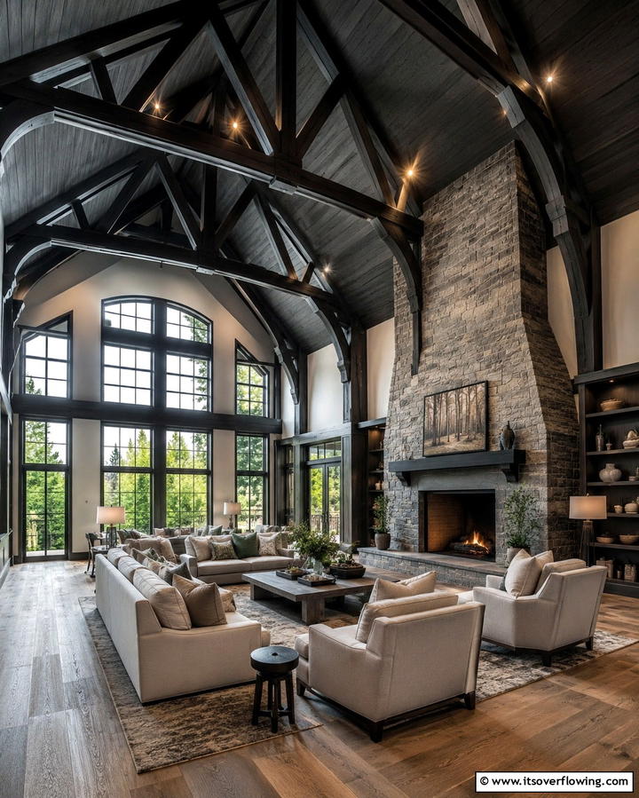 Timeless Black Cathedral Ceiling - 30 Modern Black Ceiling Design Ideas for Dramatic Interiors