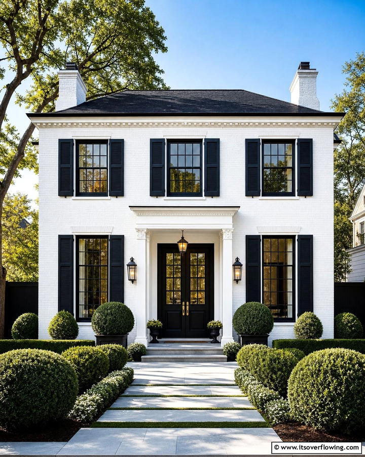 Timeless Black and White Balance - 21 Striking Black & White House Exterior Design Concepts