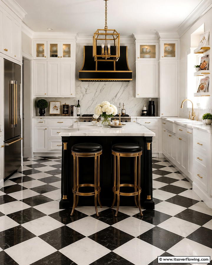 Timeless Black and White Fusion - 30 Luxe Black, White, and Gold Kitchen Ideas for Elegant Spaces
