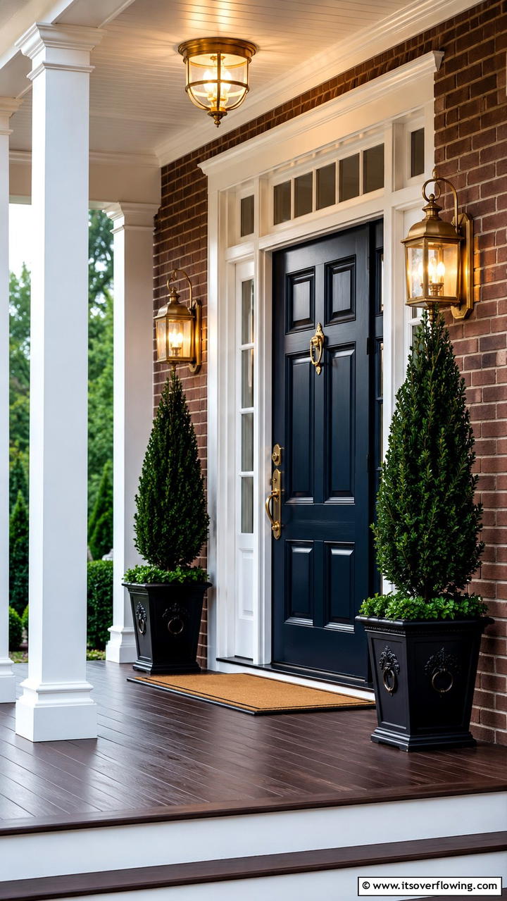 Timeless Brass Finishes - 30 Inviting Front Porch Lighting Ideas for Curb Appeal