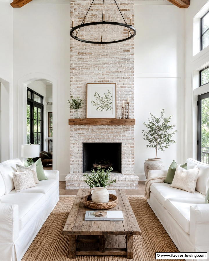 Timeless Brick Beauty - 25 Floor to Ceiling Fireplace Ideas- Stunning & Modern