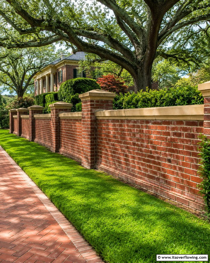 Timeless Brick Elegance - 30 Classic Brick Fence Ideas for Timeless Outdoor Security & Charm