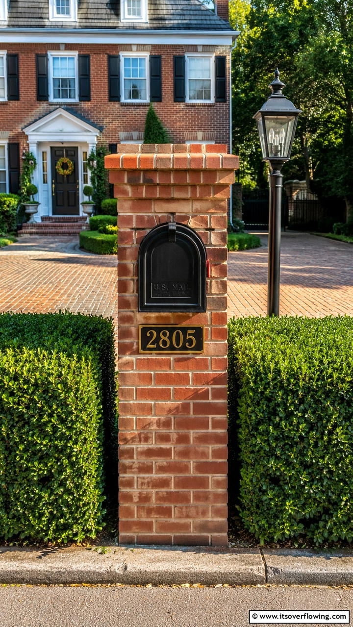 Timeless Classic Brick Mailbox - 30 Brick Mailbox Ideas for a Charming Curb Appeal Upgrade