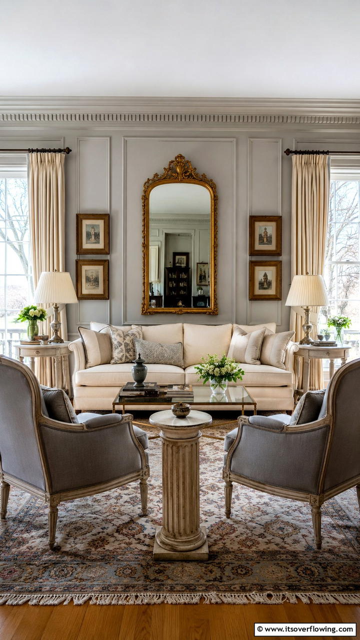 Timeless Classic Charm - 30 Grey and Cream Living Room Ideas- Neutral Elegance