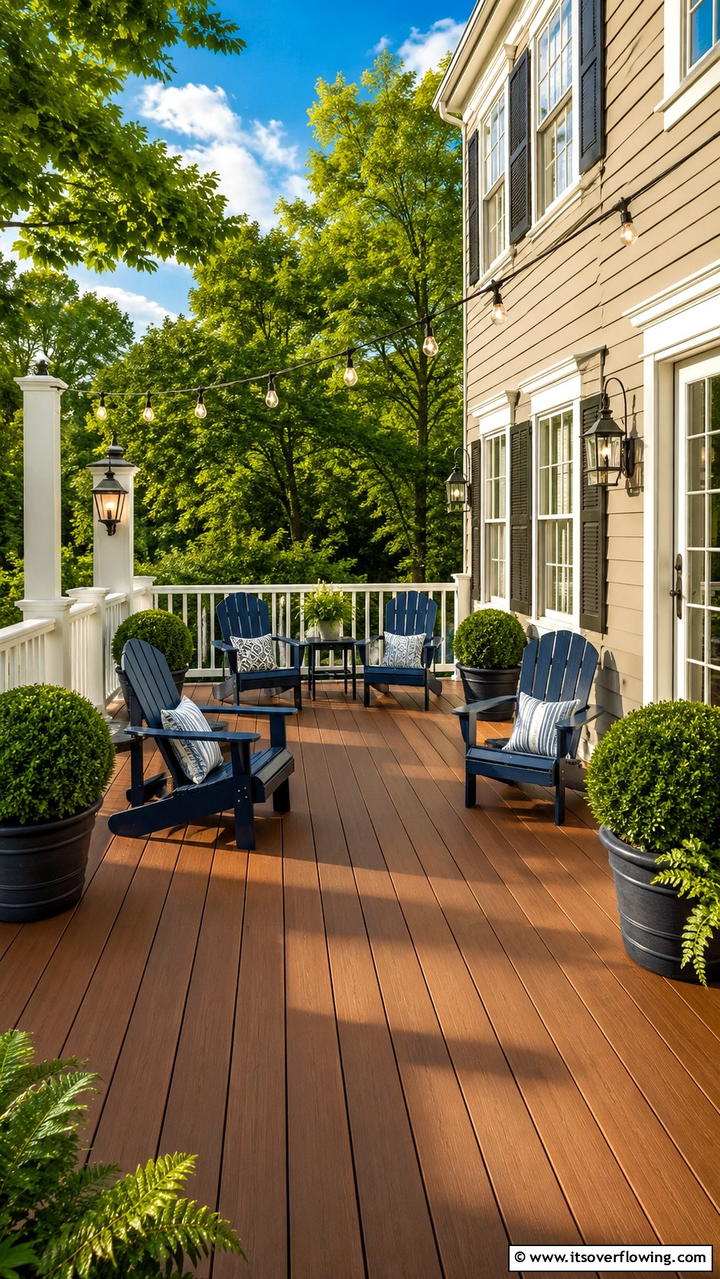 Timeless Classic Composite Deck - 30 Composite Deck Ideas- Stylish and Durable Outdoor Designs