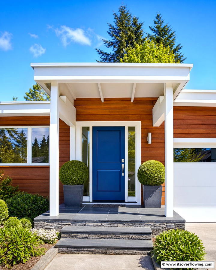 Timeless Cobalt - 30 Retro Mid-Century Front Door Colors to Boost Curb Appeal