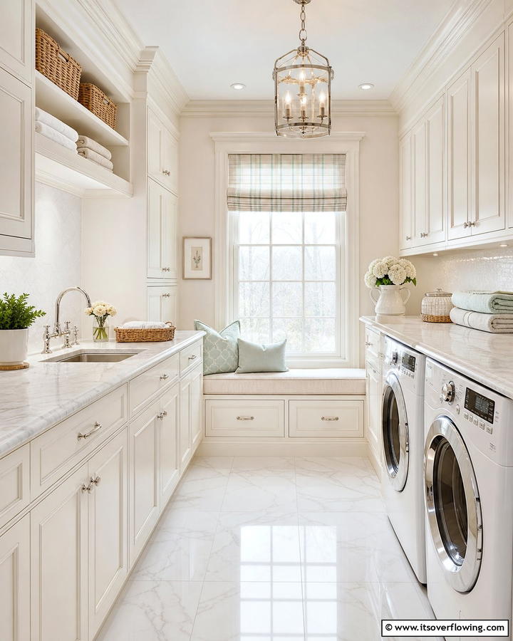 Timeless Creamy White - 30 Laundry Room Paint Ideas to Brighten Chore Time