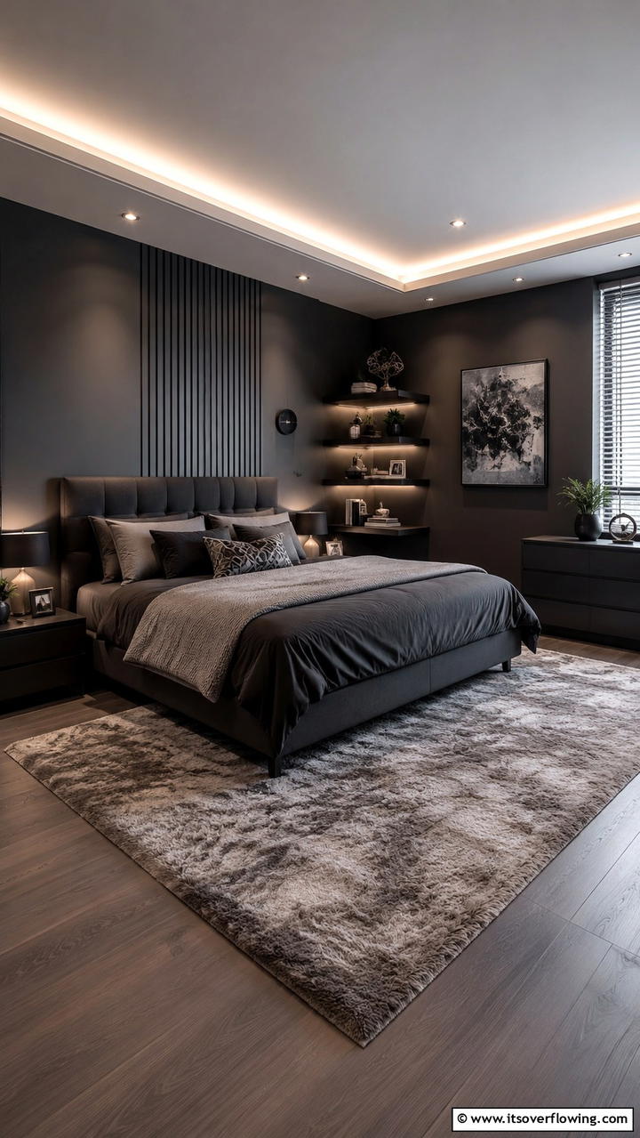Timeless Design with a Modern Edge - 30 Dark Grey Bedroom Ideas for Modern Serene Spaces