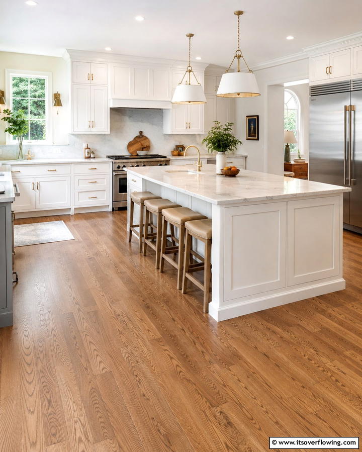 Timeless Elegance with Hardwood Floors - 25 Kitchen Floor Ideas to Transform Your Cooking Space