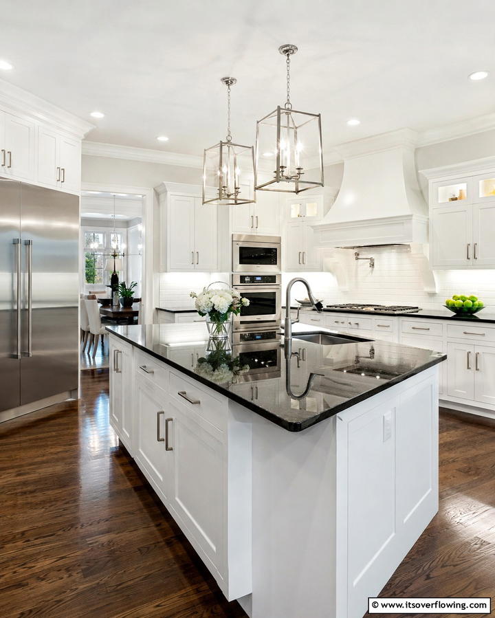Timeless Elegance with Polished Black Granite - 30 Sleek Black Granite Countertop Kitchen Designs for Luxury