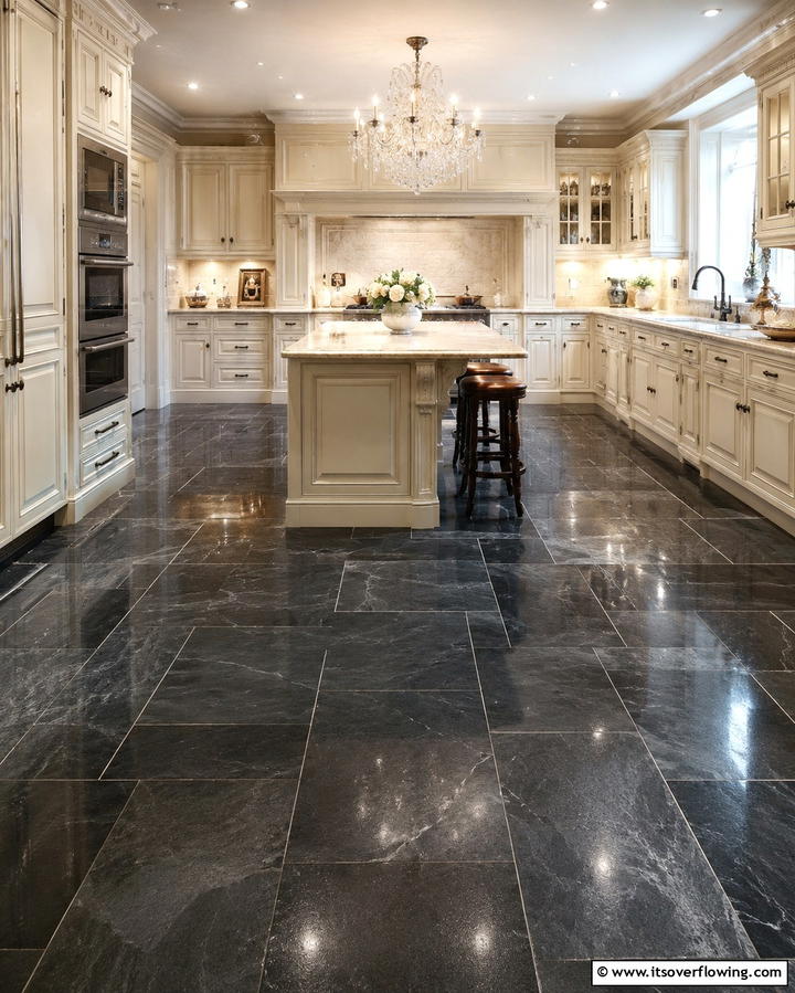 Timeless Elegance with Polished Slate - 25 Kitchens With Slate Floors for a Durable and Stylish Look