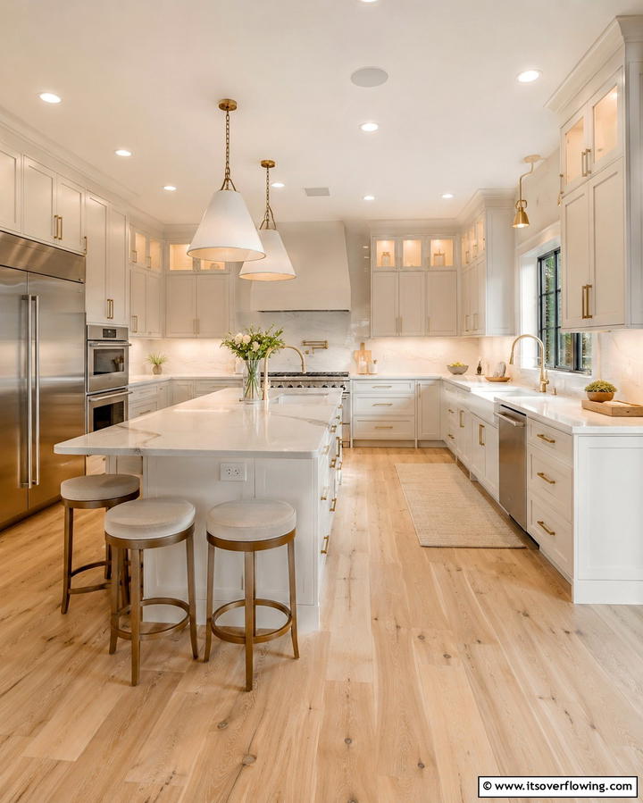Timeless Elegance with Subtle Warmth - 25 Off-white Kitchen Cabinets for a Timeless Look