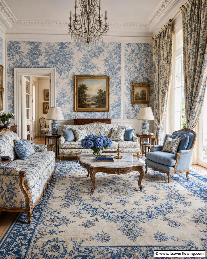 Timeless French Patterns - 21 French Country Living Room Ideas for Rustic Elegance