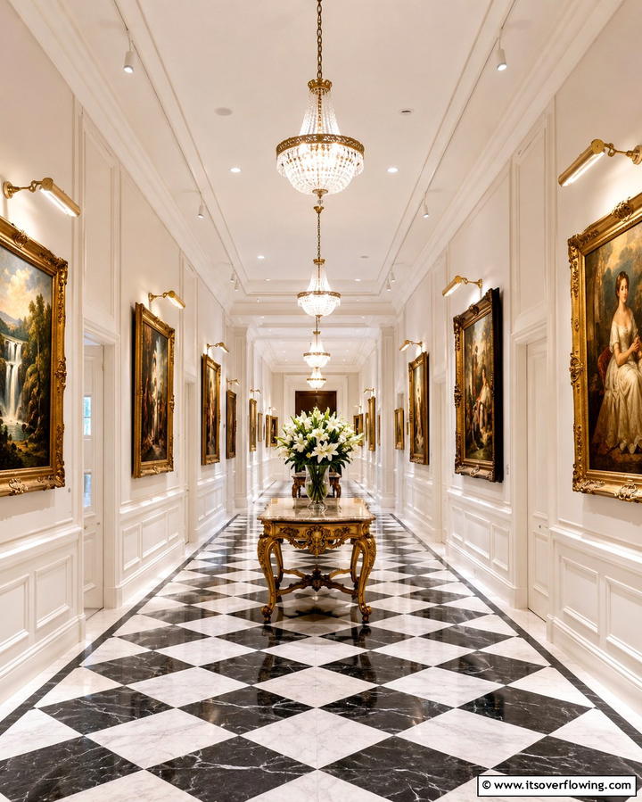 Timeless Gallery Hall - 30 Preppy Room Ideas for a Classic and Polished Home Look