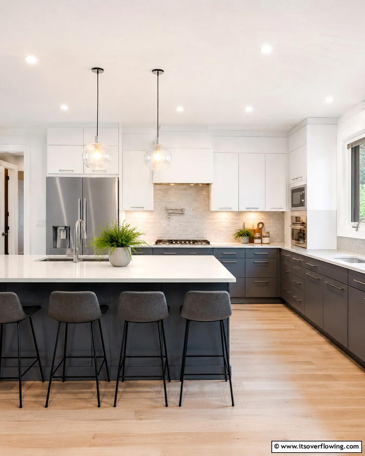 Timeless Grey and White Cabinets - 25 Grey and White Kitchen Ideas for a Classic Look