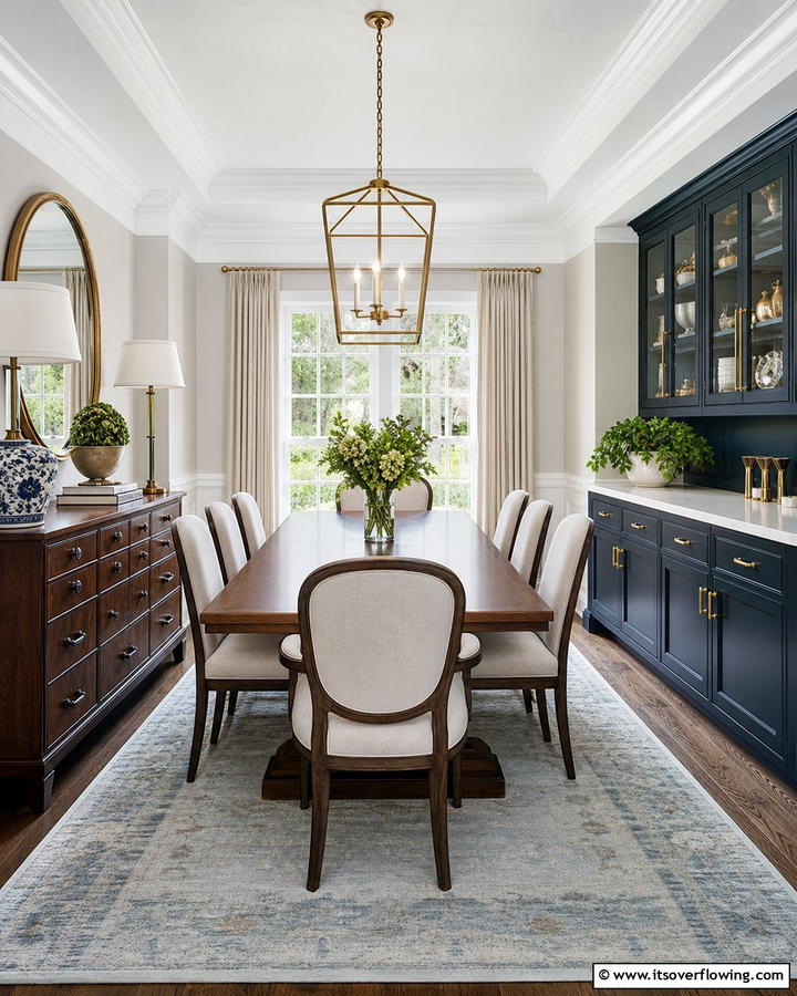 Timeless Hardware Finishes - 30 Transitional Dining Room Ideas Blending Modern and Classic