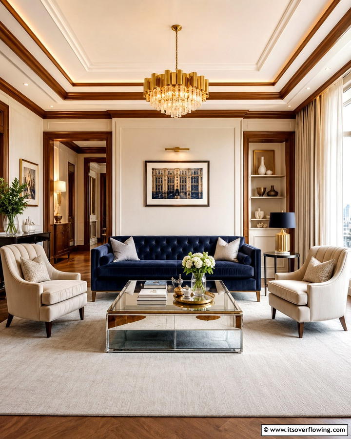 Timeless Living Room Arrangements - 30 Art Deco Interior Design Ideas for Glamorous Spaces