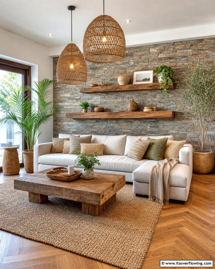 Timeless Natural Elements Harmony - 21 Rustic Decor Ideas for Cozy Farmhouse-Chic Interior Accents