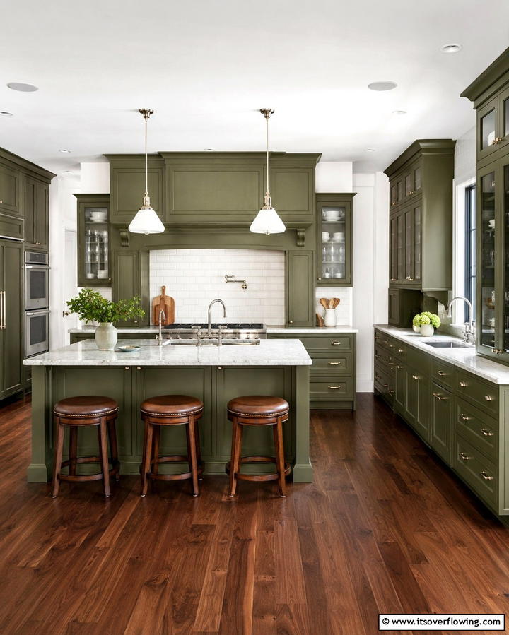 Timeless Olive Green Design - 30 Olive Green Kitchen Designs for a Warm Cooking Space
