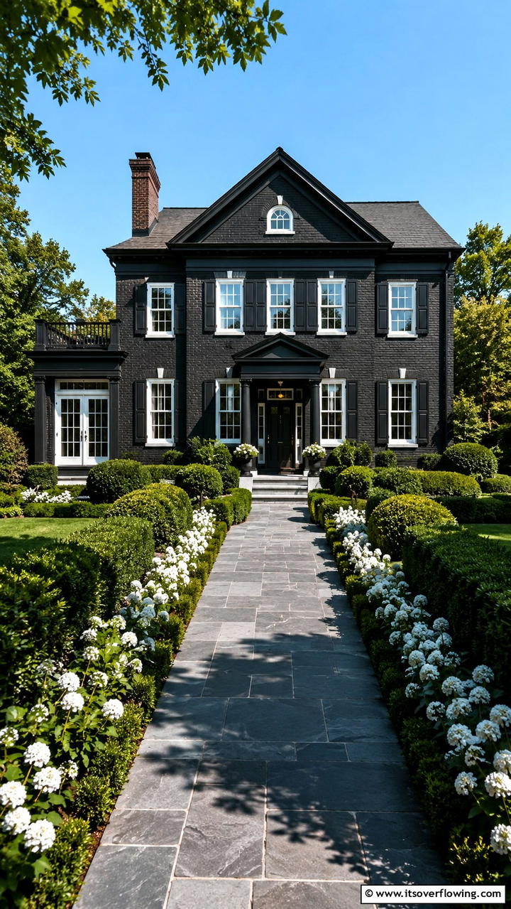 Timeless Onyx Appeal - 30 Black House Exteriors- Bold Paint Colors for Modern Homes