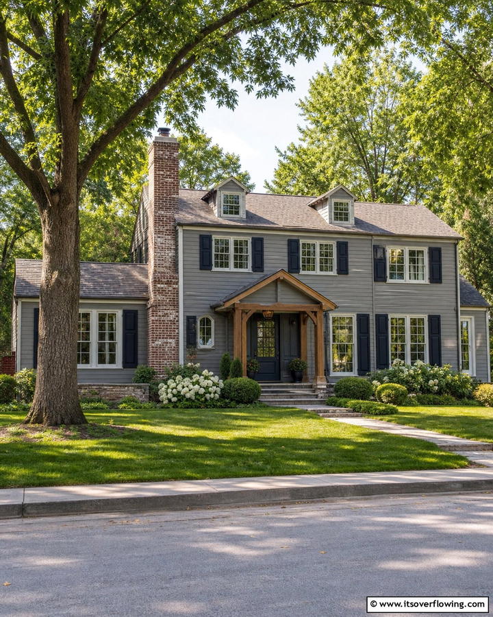 Timeless Pewter Exterior - 21 Gray Exterior House Paint Ideas for Stunning Curb Appeal