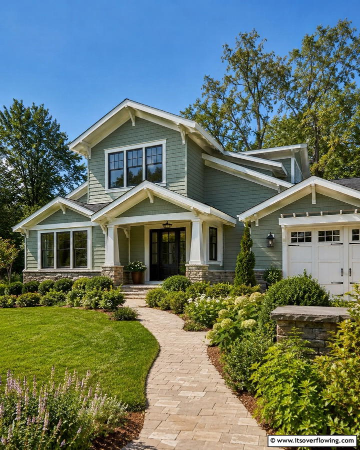 Timeless Sage Green Elegance - 30 Green Exterior Paint Colors for Curb Appeal