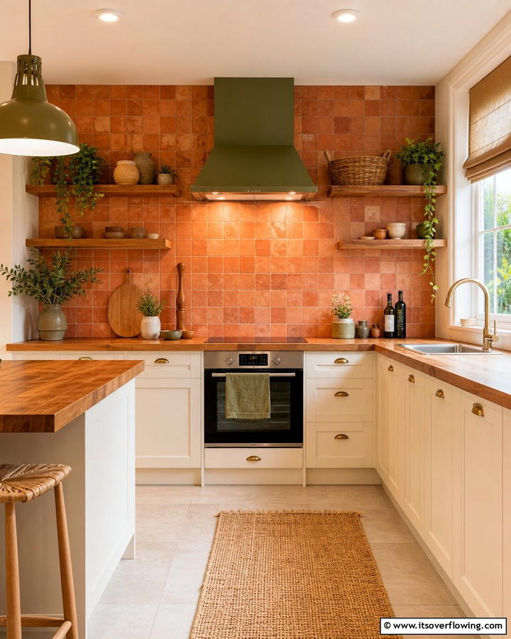 Timeless Terracotta - 30 Kitchen Splashback Ideas for Chic and Practical Walls