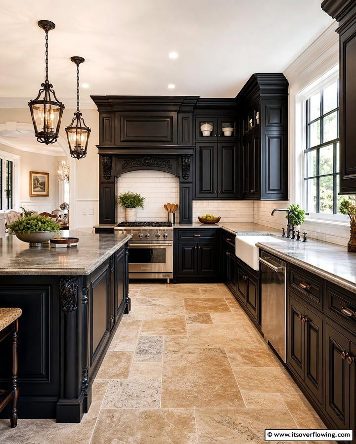 Timeless Tradition - 30 Kitchens With Black Cabinets for Bold Elegance