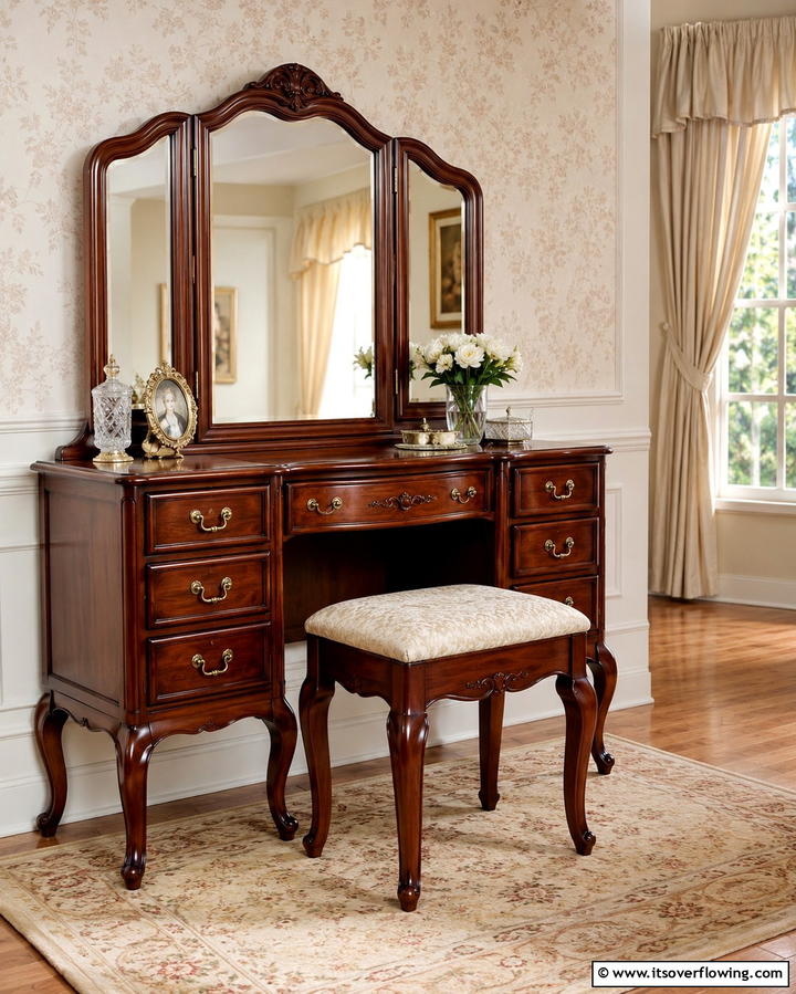 Timeless Traditional Vanity Design - 30 Bedroom Vanity Ideas for Chic and Functional Dressing Areas