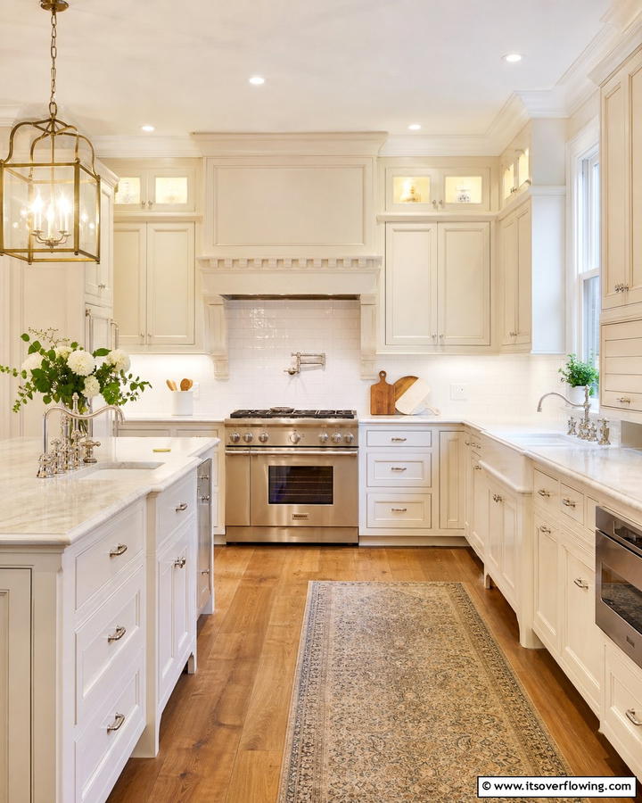 Timeless U Shaped Kitchen with Classic Details - 30 U-Shaped Kitchen Ideas for Optimal Layout and Storage
