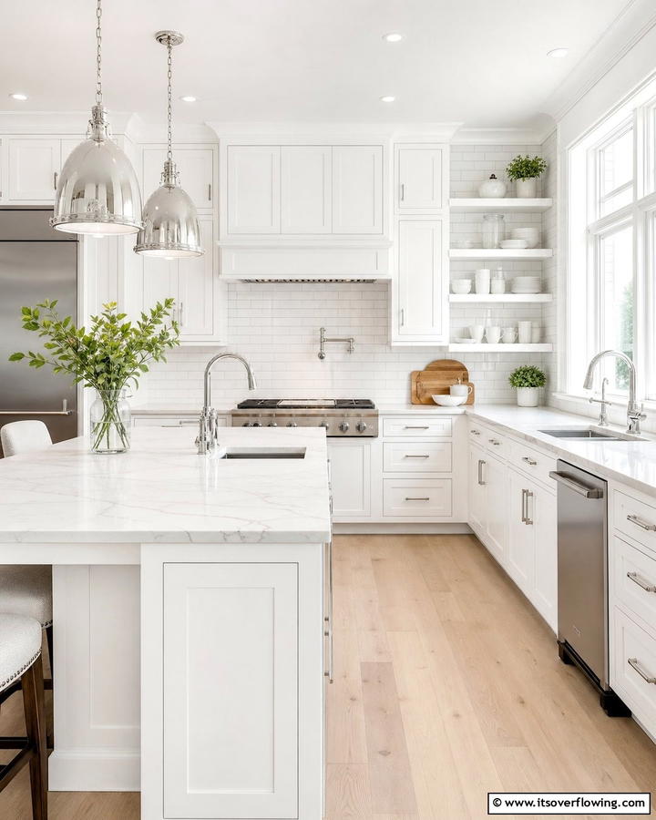 Timeless White Elegance - 21 Kitchen Color Ideas to Refresh Your Cooking Space