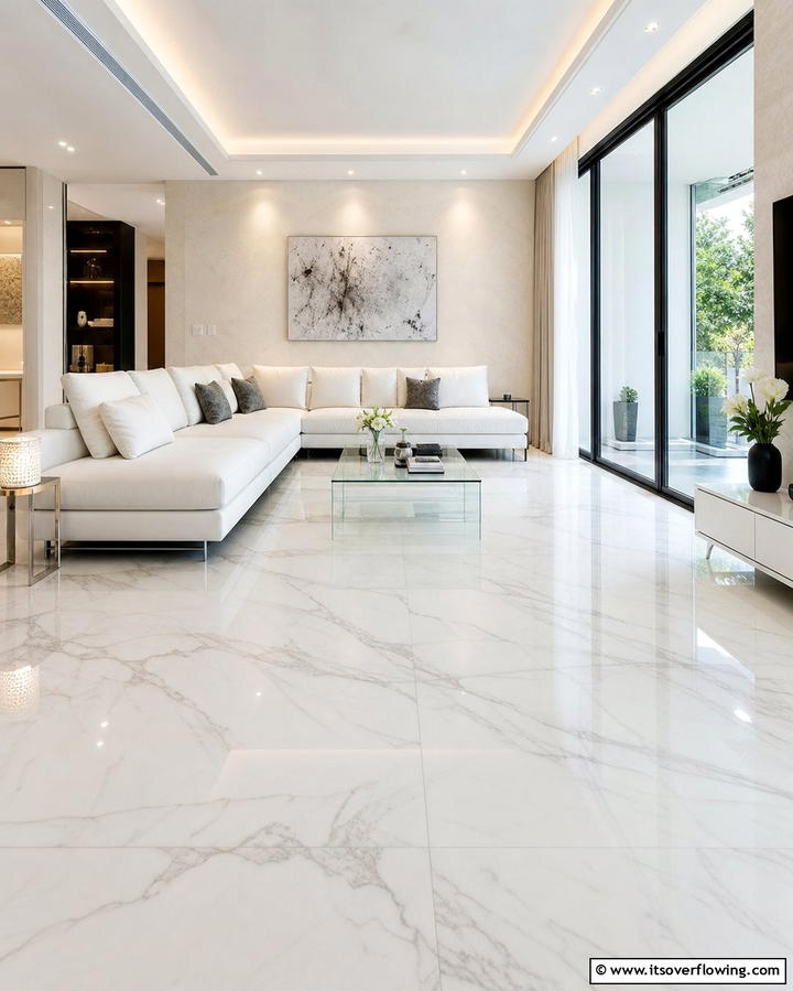 Timeless White Marble FloorsExact - 25 Marble Floor Living Room Ideas for a Luxurious Space