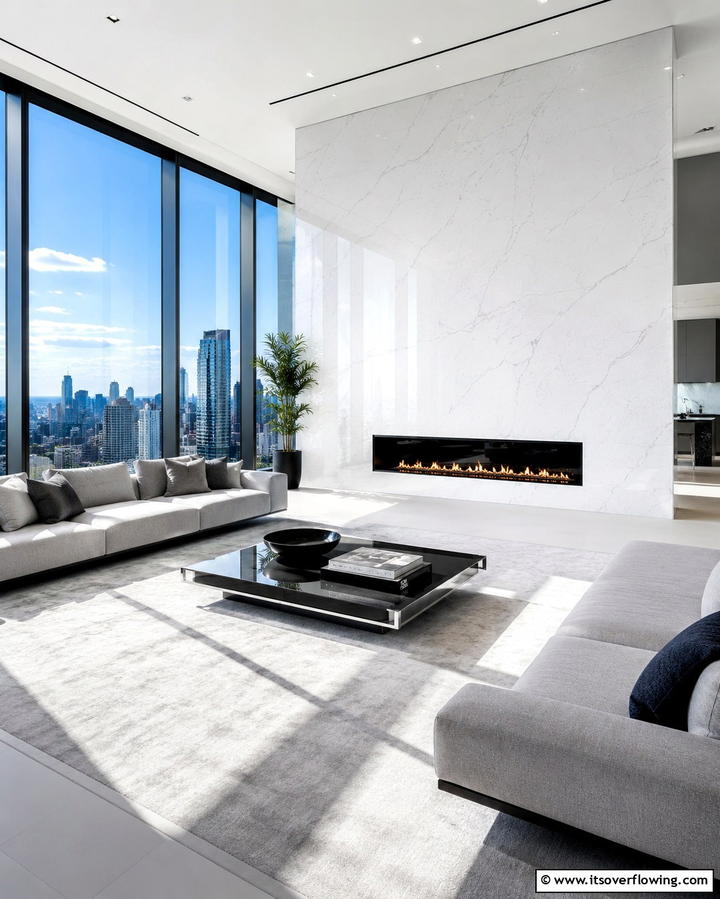 Timeless White Quartz Surround - 25 Quartz Fireplace Surround Ideas for a Sleek Look