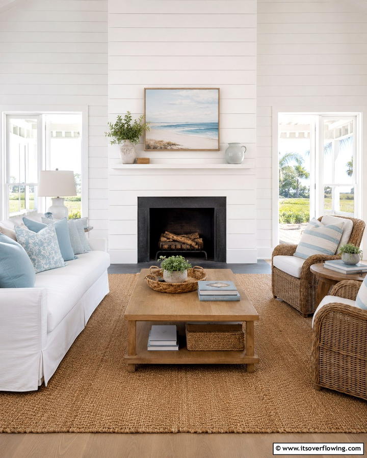 Timeless White Shiplap Design - 25 Floor to Ceiling Fireplace Ideas- Stunning & Modern