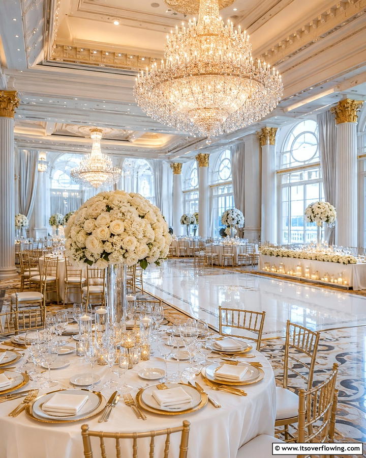 Timeless White and Gold Theme - 30 Timeless Classic Wedding Inspiration Ideas for Elegant Celebrations
