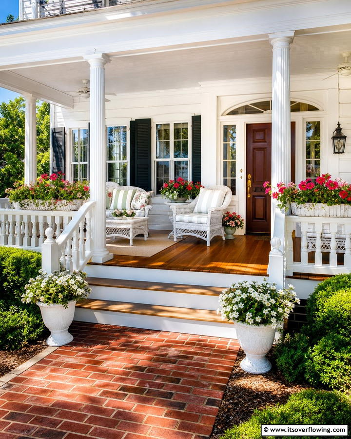 Timeless White for Classic Elegance - 17 Porch Paint Color Ideas for Inviting Outdoor Spaces
