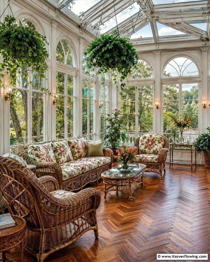 Timeless Wicker Furniture - 25 Victorian Sunroom Ideas for a Bright Retreat