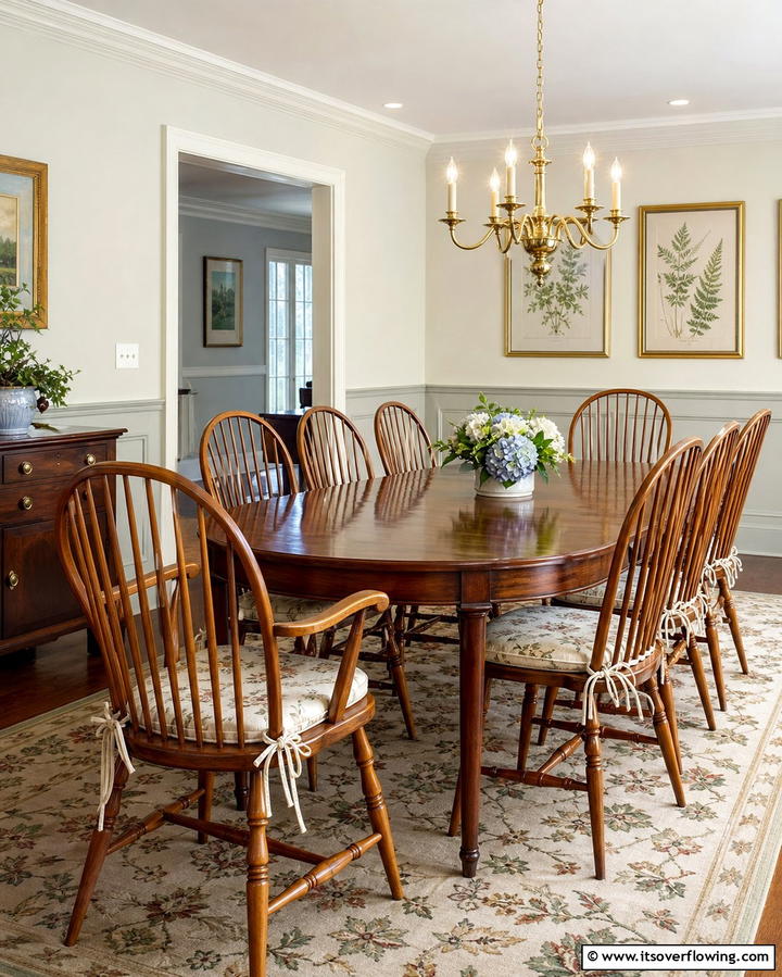 Timeless Windsor Chairs - 25 Colonial Dining Room Ideas for Timeless Style