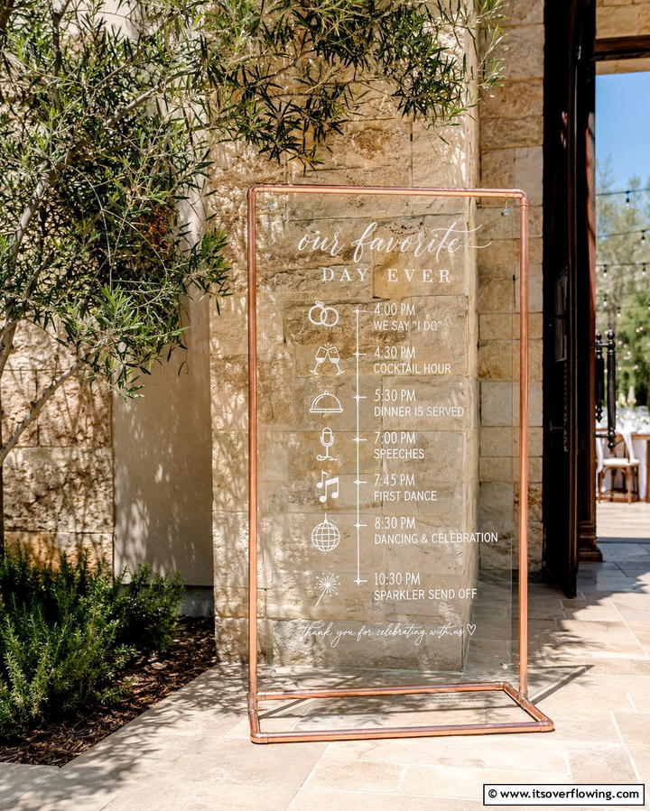 Timeline of Events Sign - 30 Creative Wedding Sign Ideas to Personalize Events