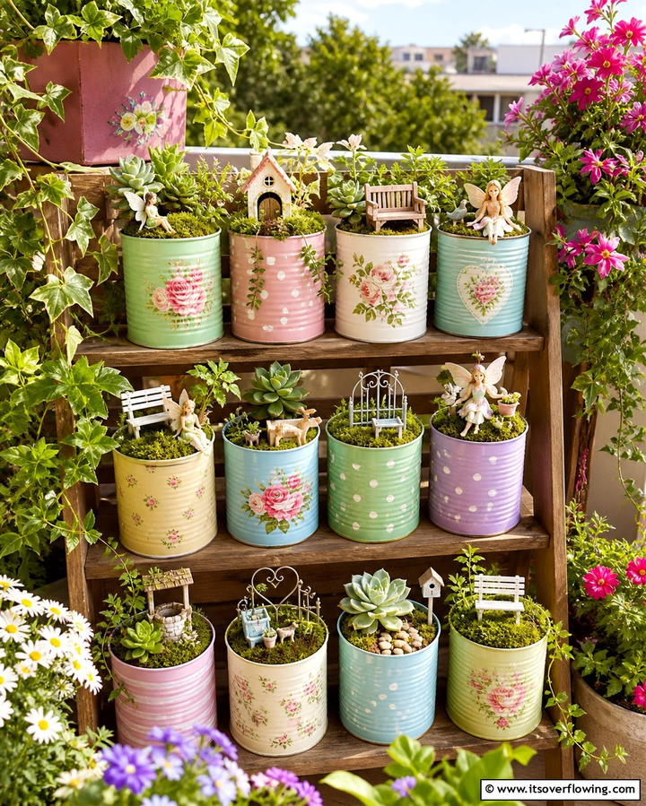 Tin Can Fairy Garden - 25 Fairy Garden Container Ideas for a Magical Touch