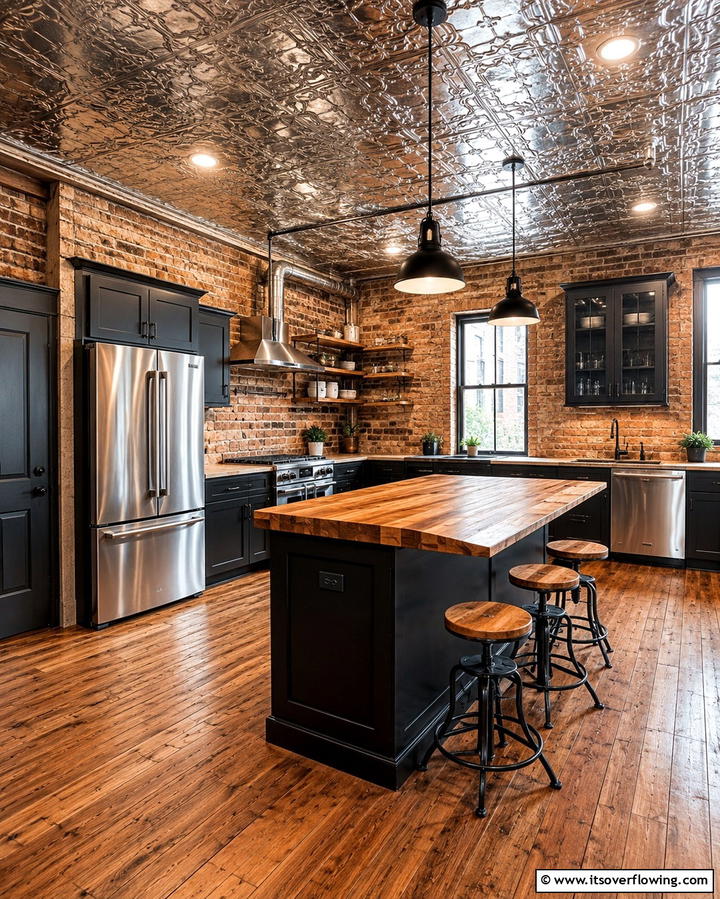 Tin Ceilings for Vintage Appeal - 25 Beautiful Kitchen Ceiling Ideas to Elevate Your Space