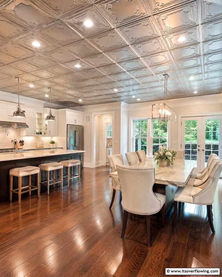 Tin Ceilings with Recessed Lighting - 25 Tin Ceiling Ideas for a Vintage Touch