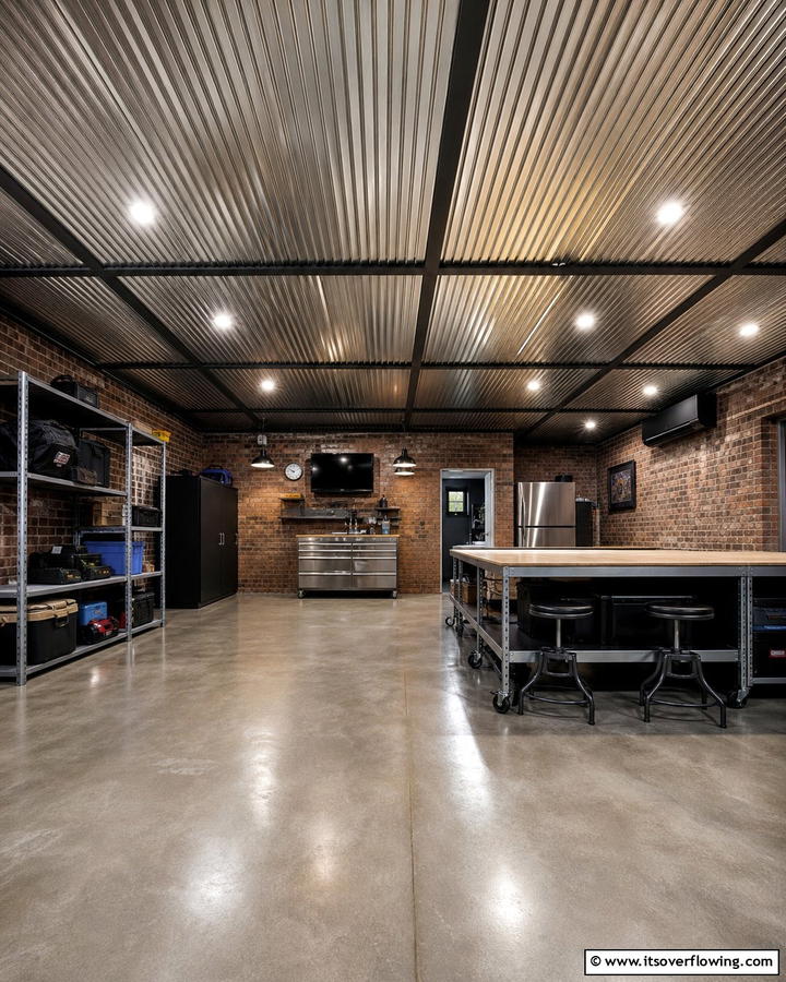 Tin or Corrugated Metal Panels - 20 Shed Ceiling Ideas to Maximize Space and Style