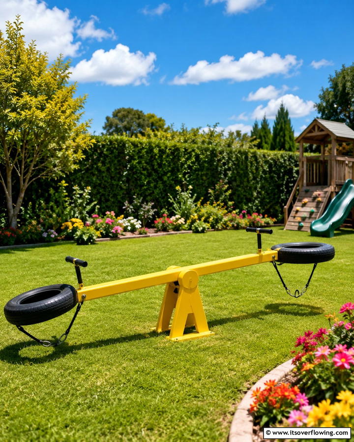 Tire Swing Teeter Totter - 20 Tire Swing Ideas for Fun Outdoor Spaces