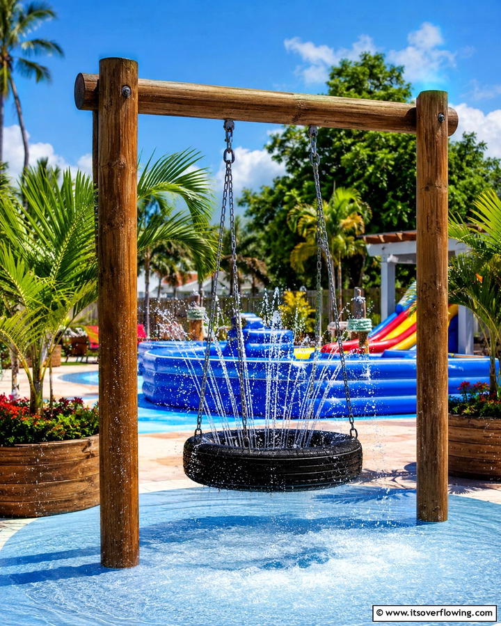 Tire Swing Water Play Feature - 20 Tire Swing Ideas for Fun Outdoor Spaces