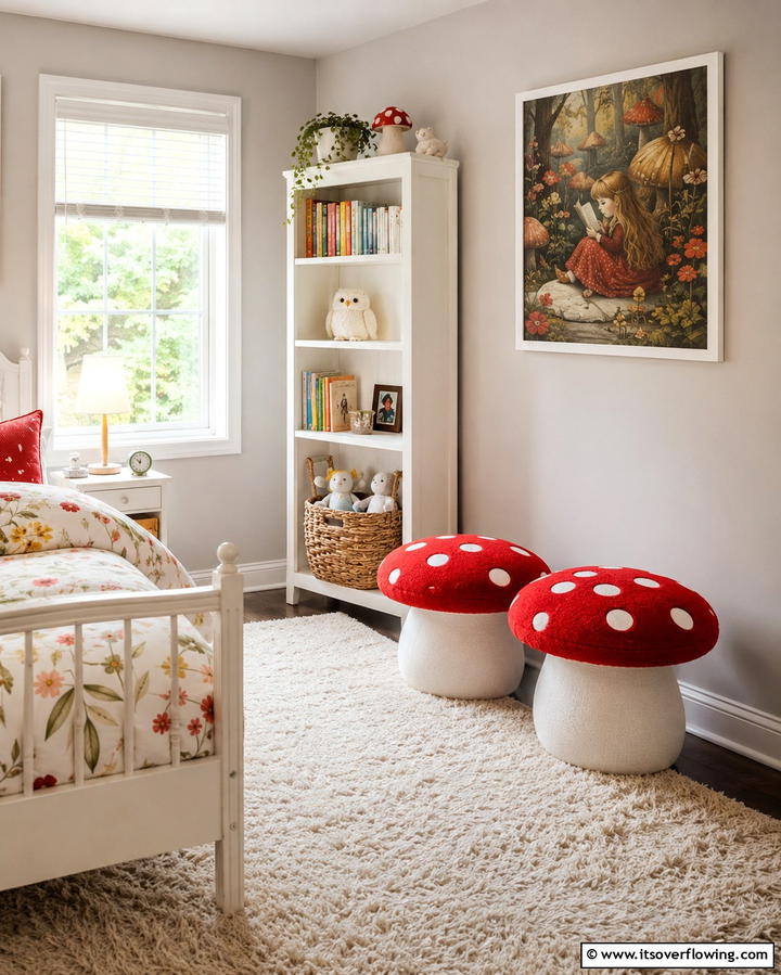 Toadstool Seating - 30 Enchanting Fairy-Themed Bedroom Designs for Whimsical Spaces