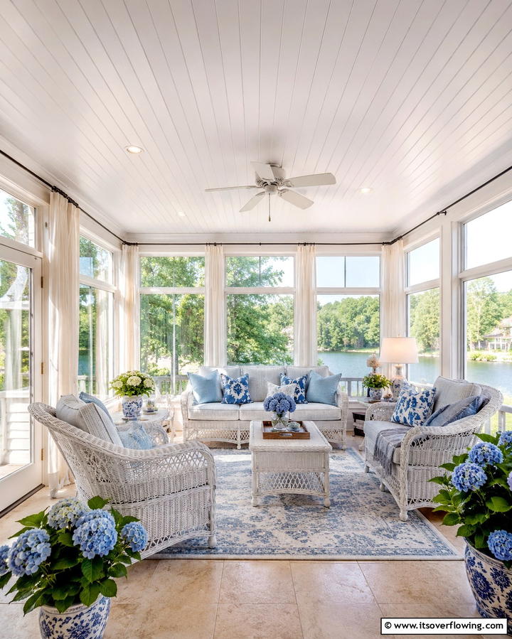 Tongue and Groove Panels - 20 Sunroom Ceiling Ideas for a Stunning Overhead View