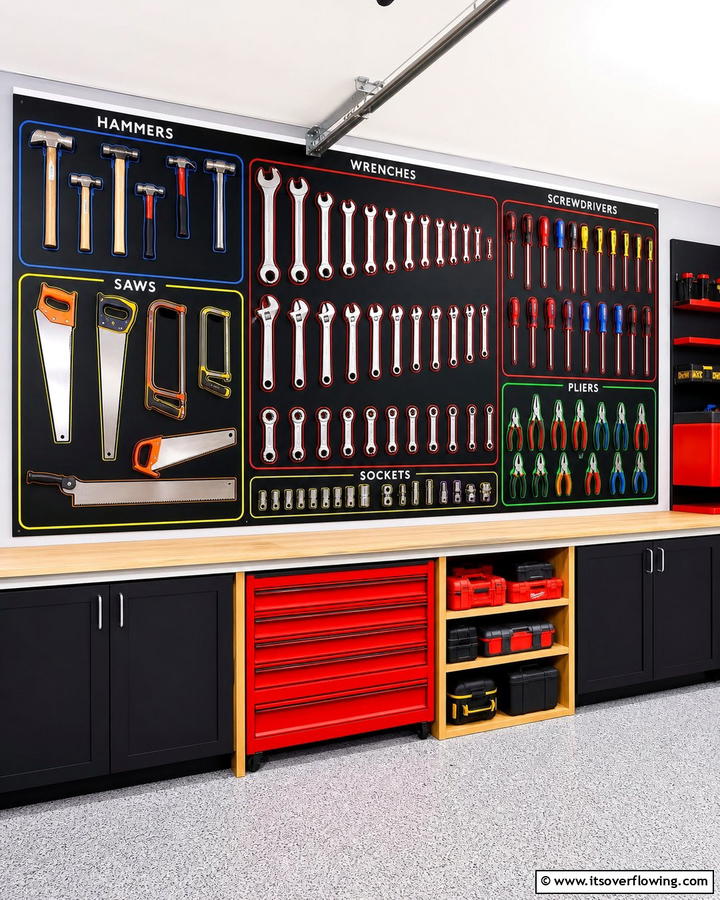 Tool Shadow Boards for Visual Organization - 21 Garage Storage Ideas to Organize Your Cluttered Space