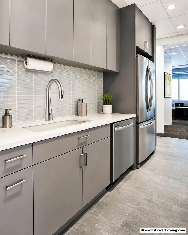 Touchless Faucets - 20 Office Kitchen Ideas to Maximize Your Workspace
