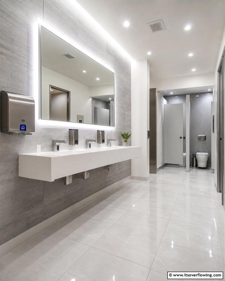 Touchless Fixtures for Hygiene - 20 Office Bathroom Ideas for a Functional and Stylish Space